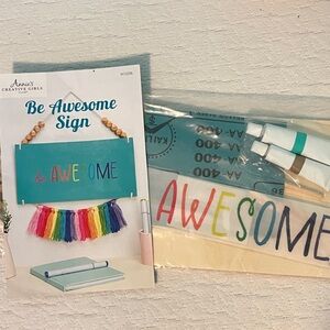 Annie’s craft kit rainbow welcome sign.